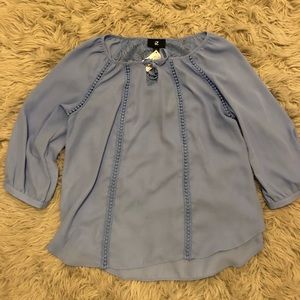 periwinkle flowy blouse